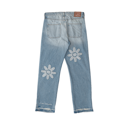 Flower Denim Jeans - Wave