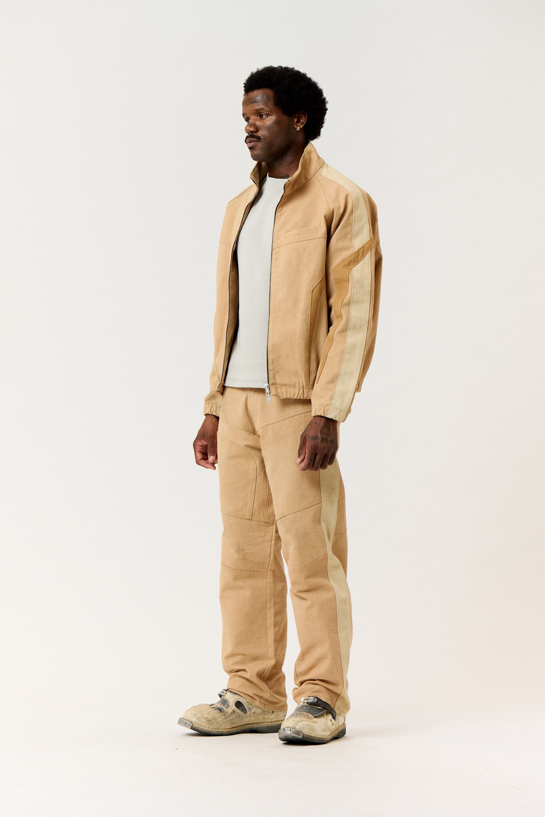 Moto Set Jacket Beige