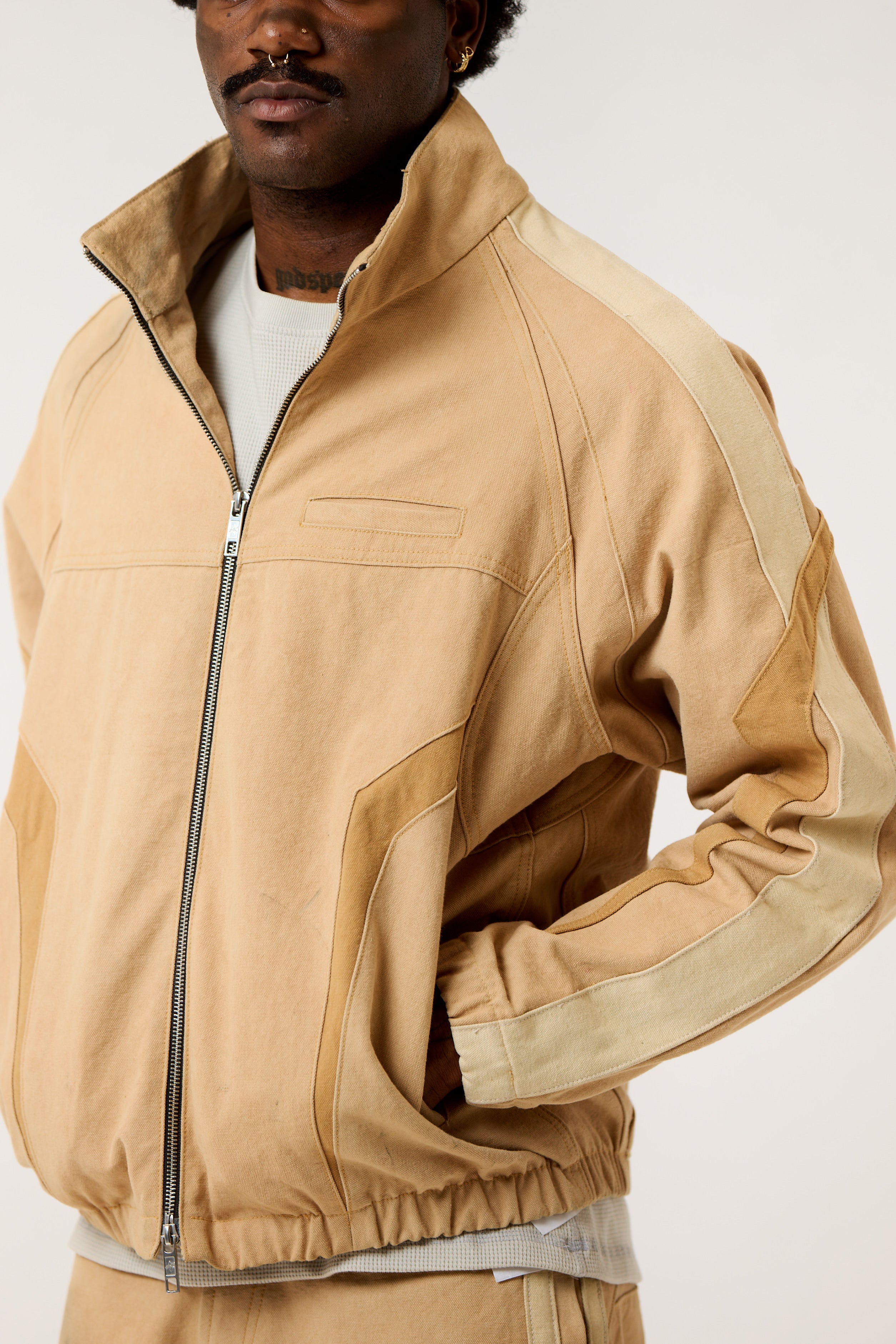 Moto Set Jacket Beige