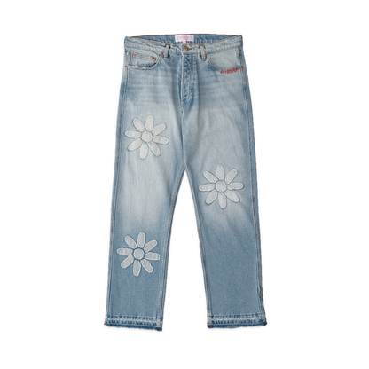 Flower Denim Jeans - Wave