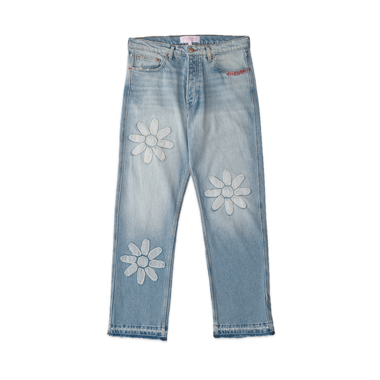 Flower Denim Jeans - Wave